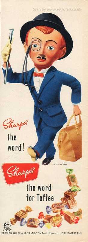 1954 Sharps Toffee - unframed vintage ad