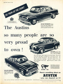 1955 Vintage Austin Motor Show Ad