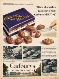 1955 Cadbury's Milk Tray - unframed vintage ad