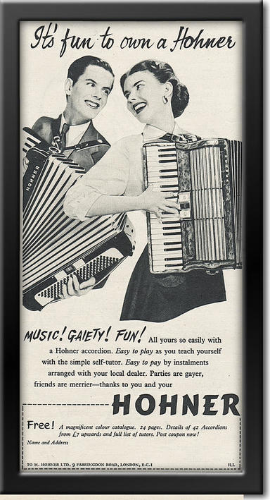 1955 Hohner Accordions - framed preview vintage ad
