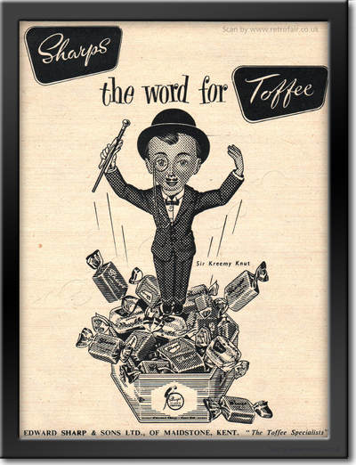 1955 Sharps Toffee - vintage magazine ad