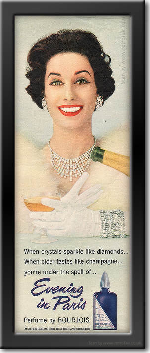 1958 Bourjois Perfume - framed preview vintage ad