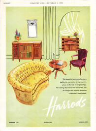 1958 Harrods Furniture - unframed vintage ad