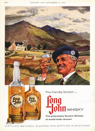 1958 Long John Whisky - unframed vintage ad