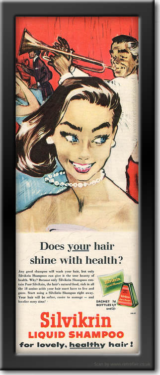 1958 Silvikrin Shampoo - framed preview vintage ad