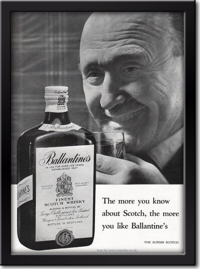 1959 Ballantine's Scotch Whisky - framed preview retro