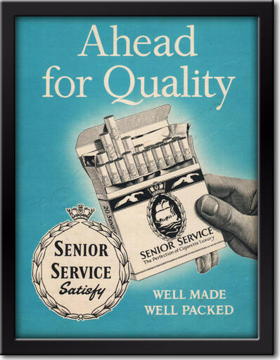 1959 Senior Service Cigarettes - framed preview retro