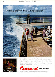 1961 Cunard Cruise Line - unframed vintage ad