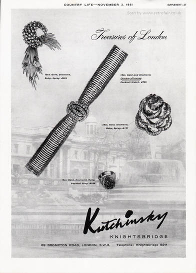  1961 Kutchinsky unframed vintage ad