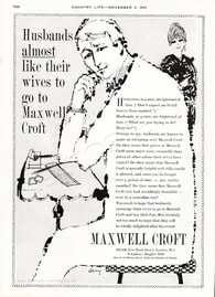  1961 Maxwell Croft - unframed vintage ad