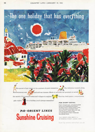 1961 P & O Orient - unframed vintage ad