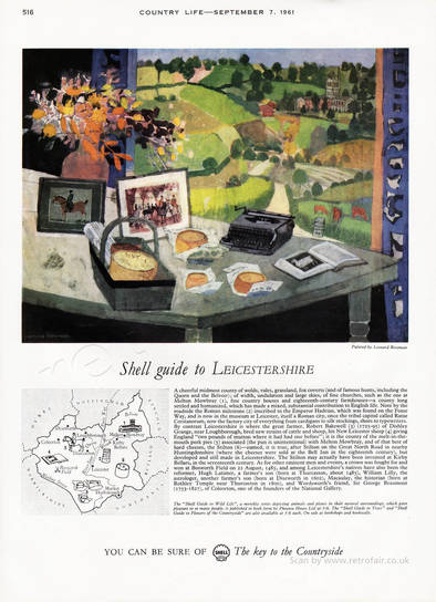 1961 Shell Guide To Leicestershire - unframed vintage ad