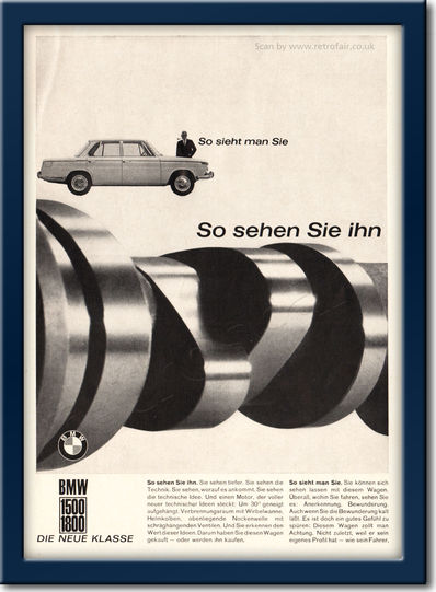 1962 BMW 1500 / 1800 - framed preview vintage ad