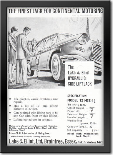 1962 Lake & Elliot Hydraulics framed preview vintage ad
