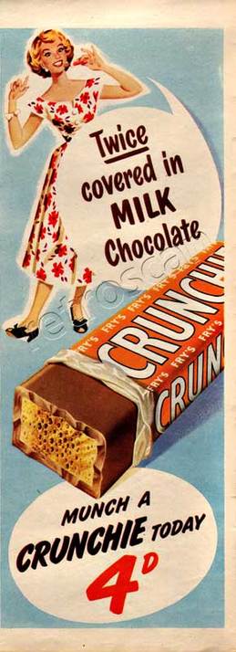 1954 Crunchie Bar vintage ad