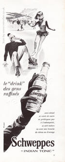 1967 Schweppes Tonic Water - unframed vintage ad