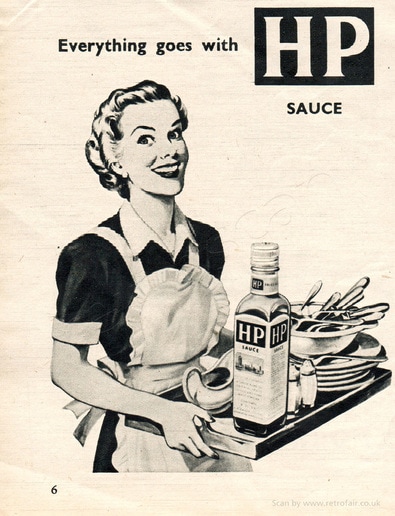 1955 HP Sauce - vintage magazine ad
