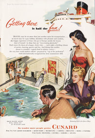 1954 Cunard Lines  - unframed vintage ad