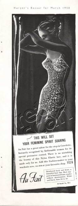 1958 Au Fait Underwear - unframed vintage ad