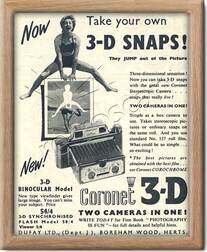 1953 vintage Cornet 3D Camera Ad