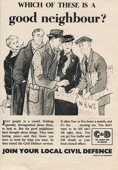 1954 Civil Defence - unframed vintage ad
