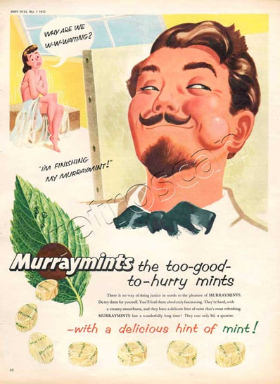 1955 Murraymints Artist  vintage ad