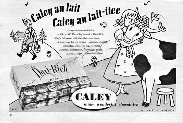 1954 vintage Caley Dari-Rich Chocolates advert