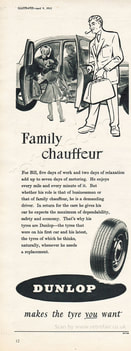 1955 Dunlop Tyres - unframed vintage ad