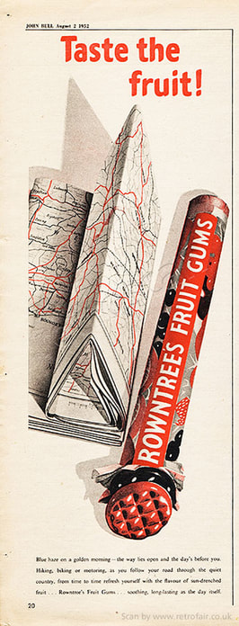 1952 Rowntree's Fruit Gums - unframed vintage ad