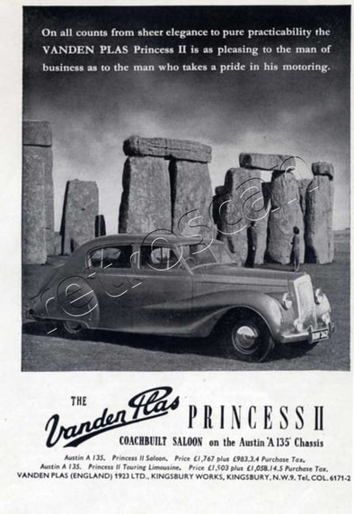 1952 Vanden Plas Princess vintage ad