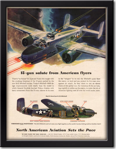 1942 North American Aviation - framed preview retro
