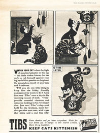 1951 Tibs Cat Vitamins  - unframed vintage ad