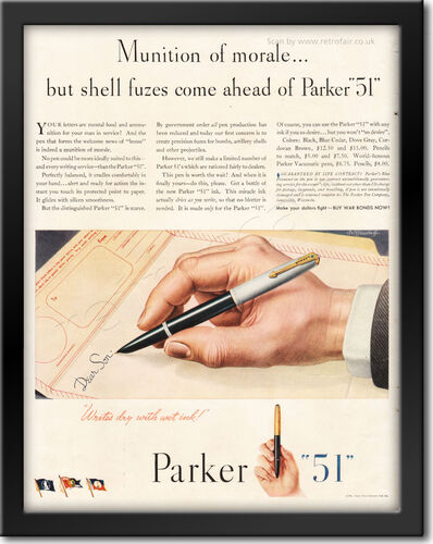 1945 Parker 51 Pens - framed preview retro
