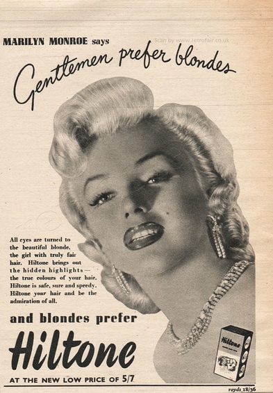 1953 Hiltone 'Marilyn Monroe' Vintage Magazine Advert - Retrofair