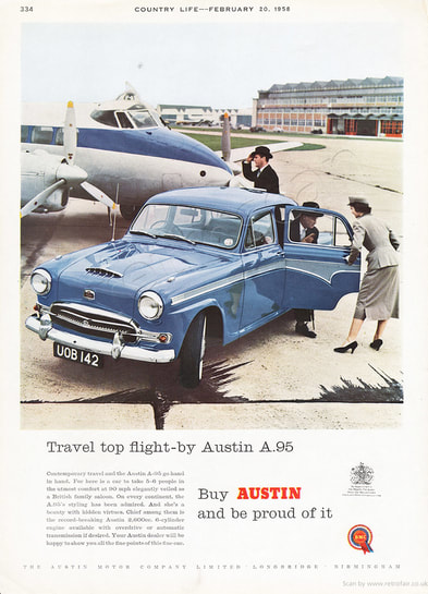 1958 Austin A95 - unframed vintage ad