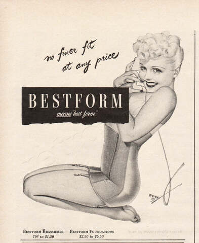 1945 Bestform Underwear - unframed vintage ad