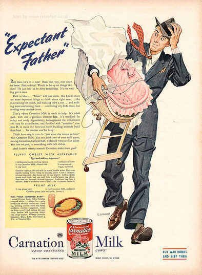 1945 Carnation Milk - unframed vintage ad