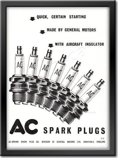 vintage 1950 AC Spark Plugs advert