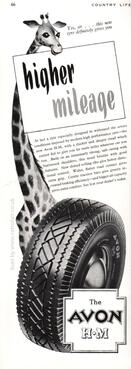 1950 Avon Tyres vintage ad