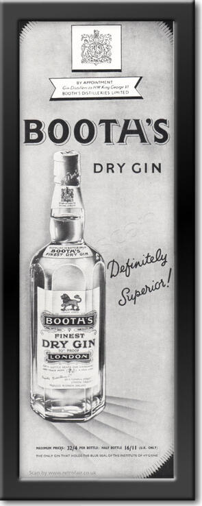 1950 Booths Dry Gin retro ad