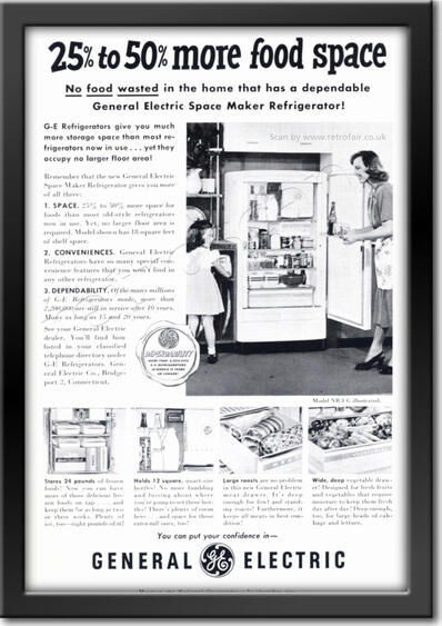 1950 vintage GEC Fridge Freezer  advert