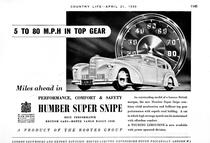 1950 Humber Super Snipe - unframed vintage