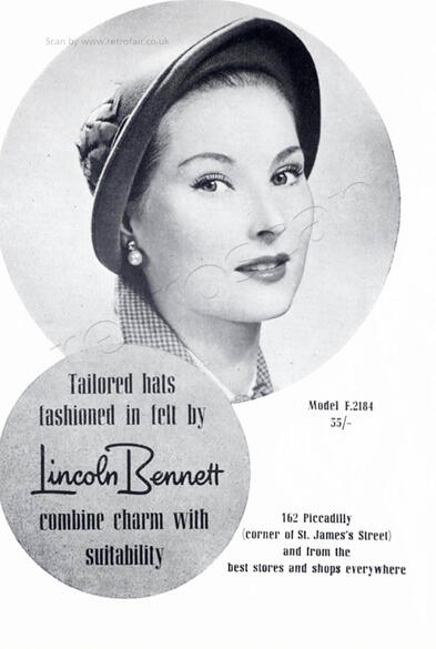 1950 Lincoln Bennet Tailored Hats 
