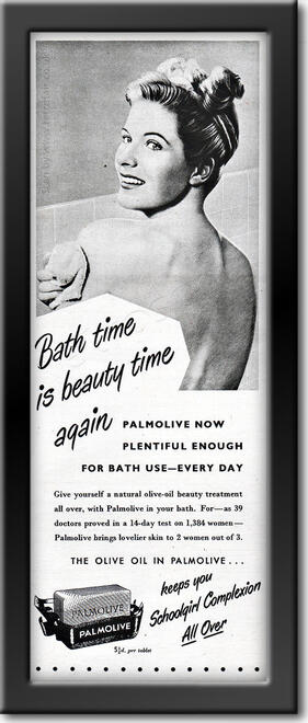 vintage 1950 Palmolive Soap  advert