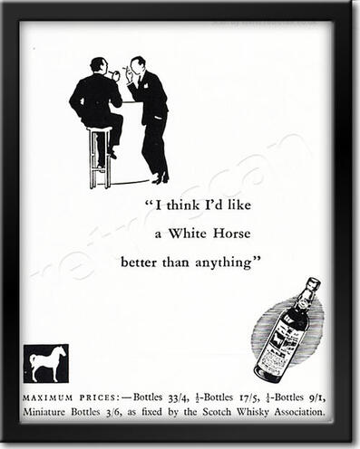 1950 vintage White Horse Scotch Whisky Ad