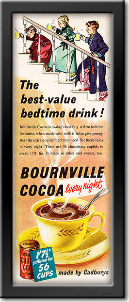 1952 Bournville Cocoa - framed preview vintage ad