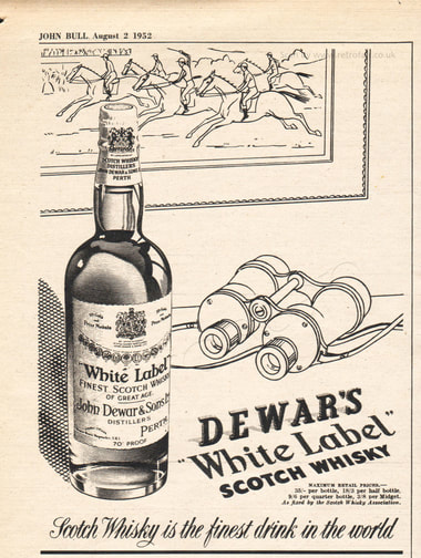 1952 Dewar's White Label Whisky  - unframed vintage ad