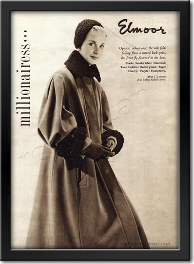 vintage 1952 Elmoor Fashions advert