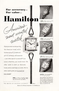1952 Hamilton Watches vintage ad