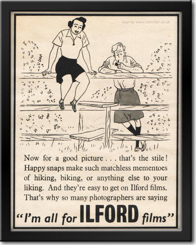 1952 Ilford Fims - framed preview vintage ad